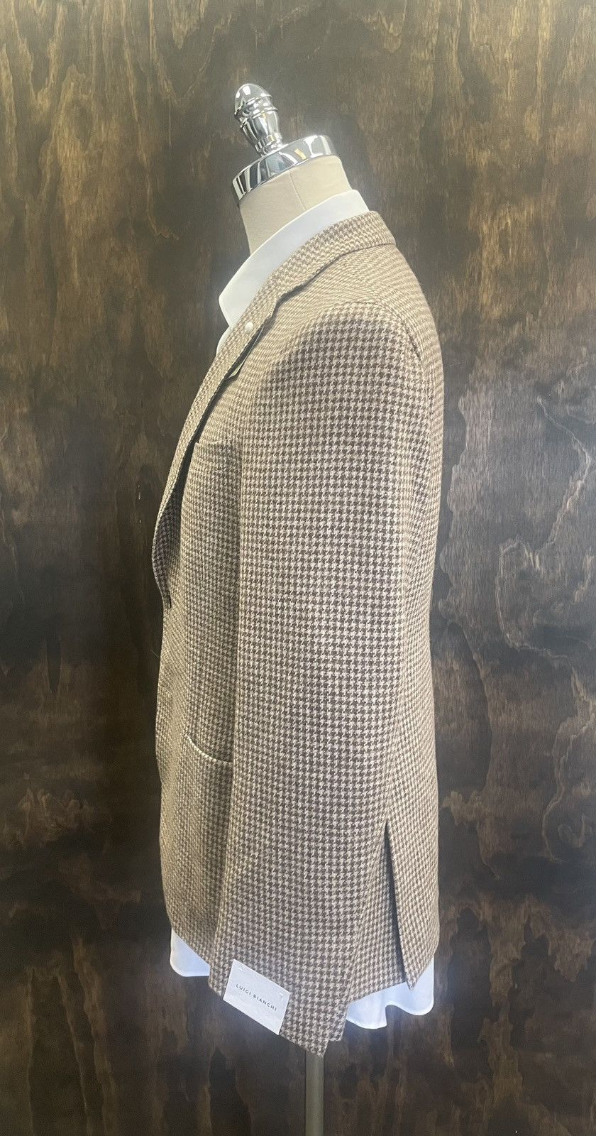 Luigi Bianchi Baby Alpaca Blend Houndstooth Jacket Size 42R - 3 Thumbnail