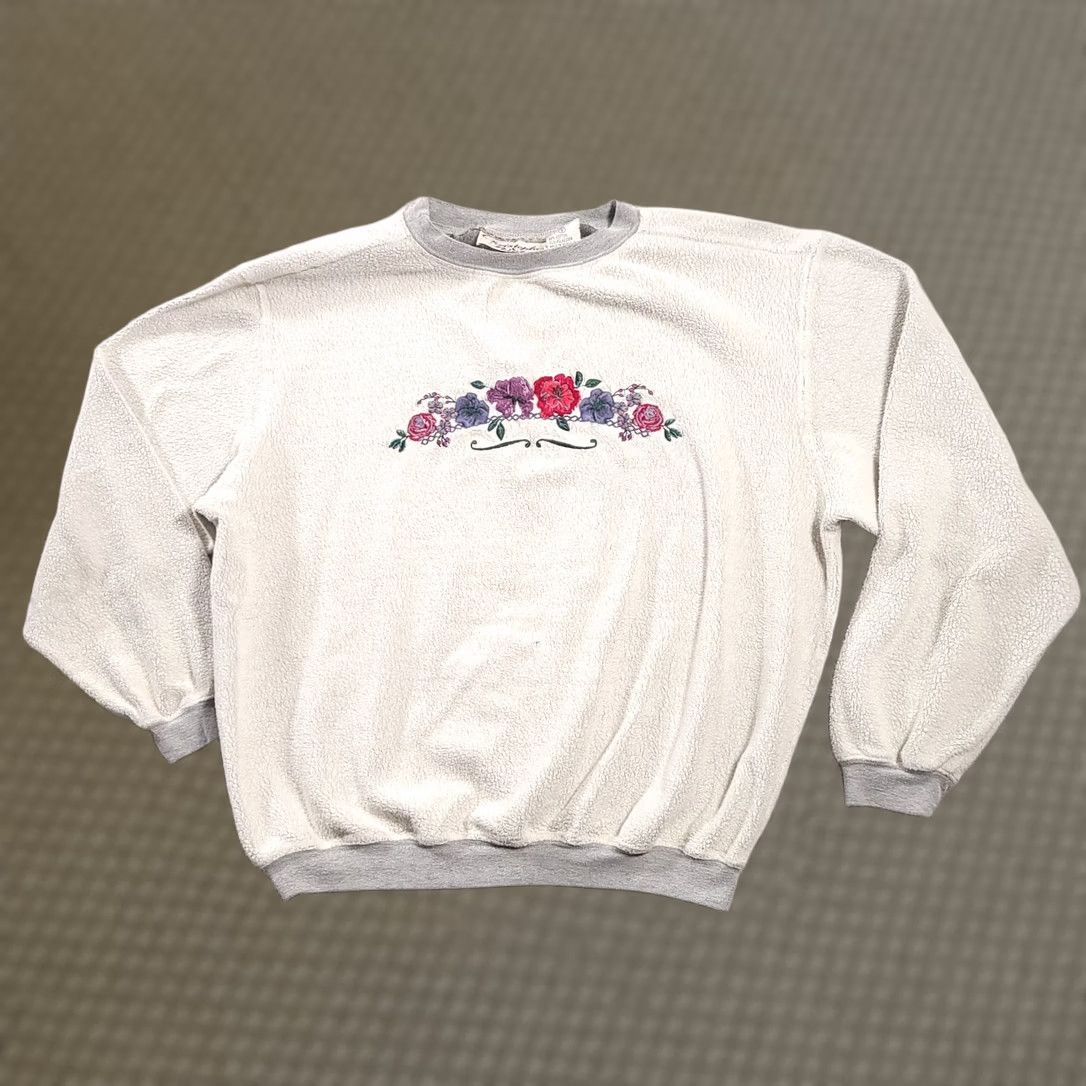 Vintage VINTAGE Christopher & Banks Shirt Womens Small Gray Crew Sweatshirt Floral See PHOTO 90s Men/Women? Size S / US 4 / IT 40 - 1 Thumbnail