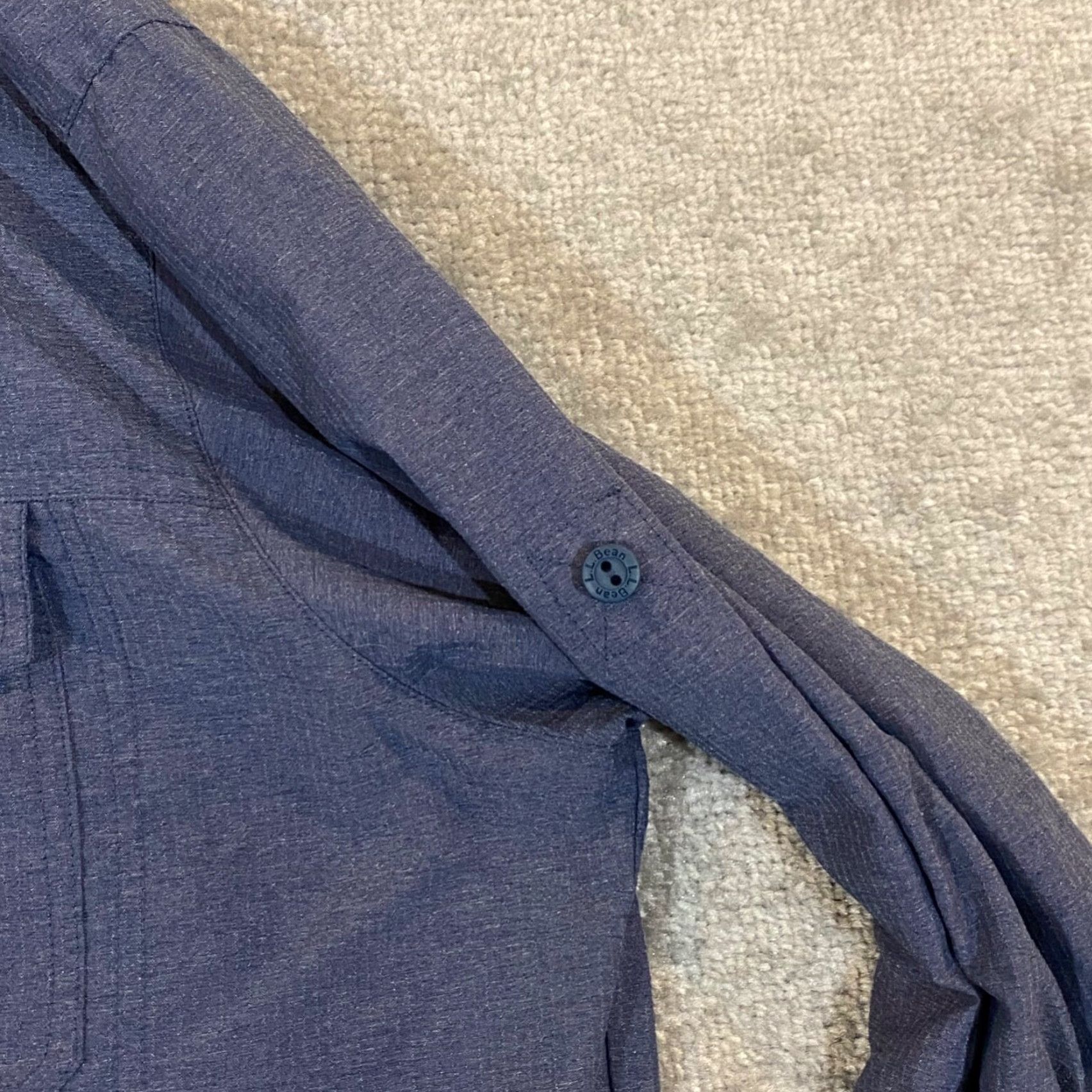 Vintage L.L. Bean Shirt Mens 2XLT Tall Blue Button Up Hiking Trail Outdoor Roll Tab Nylon Size US XXL / EU 58 / 5 - 7 Thumbnail