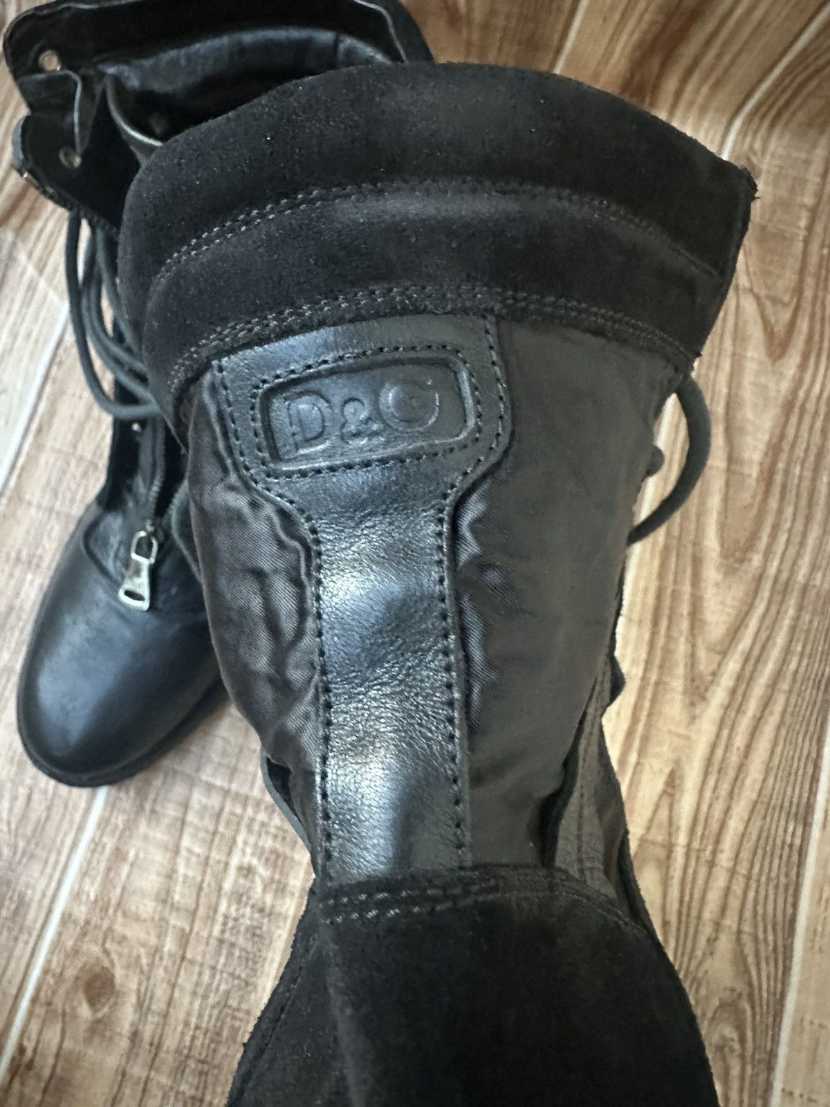 Dolce & Gabbana 00’s Dolce & Gabbana Black Hybrid Zip Boots Size US 9 / EU 42 - 19 Thumbnail