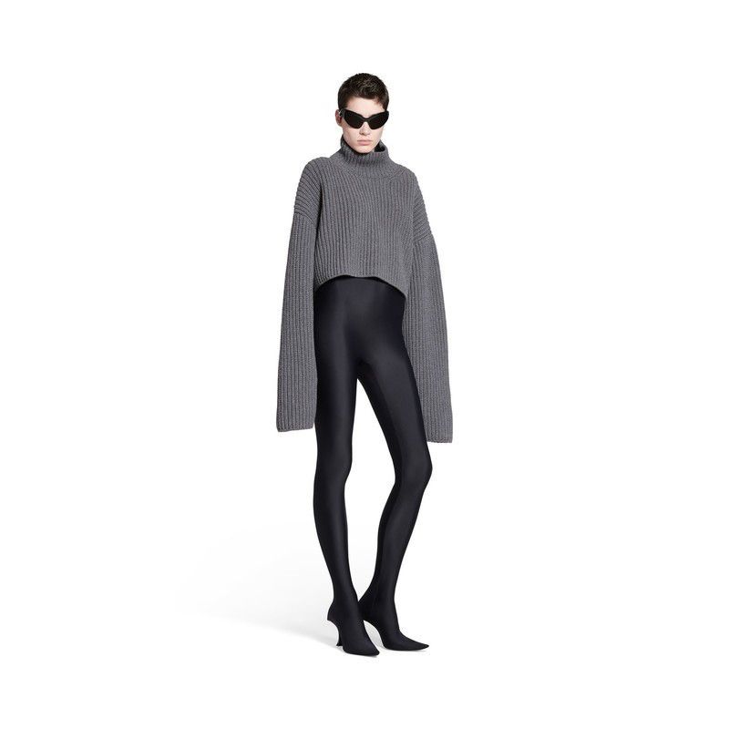 Balenciaga o1srvl11e1025 Cropped Sweater in Grey Size XL / US 12-14 / IT 48-50 - 3 Thumbnail