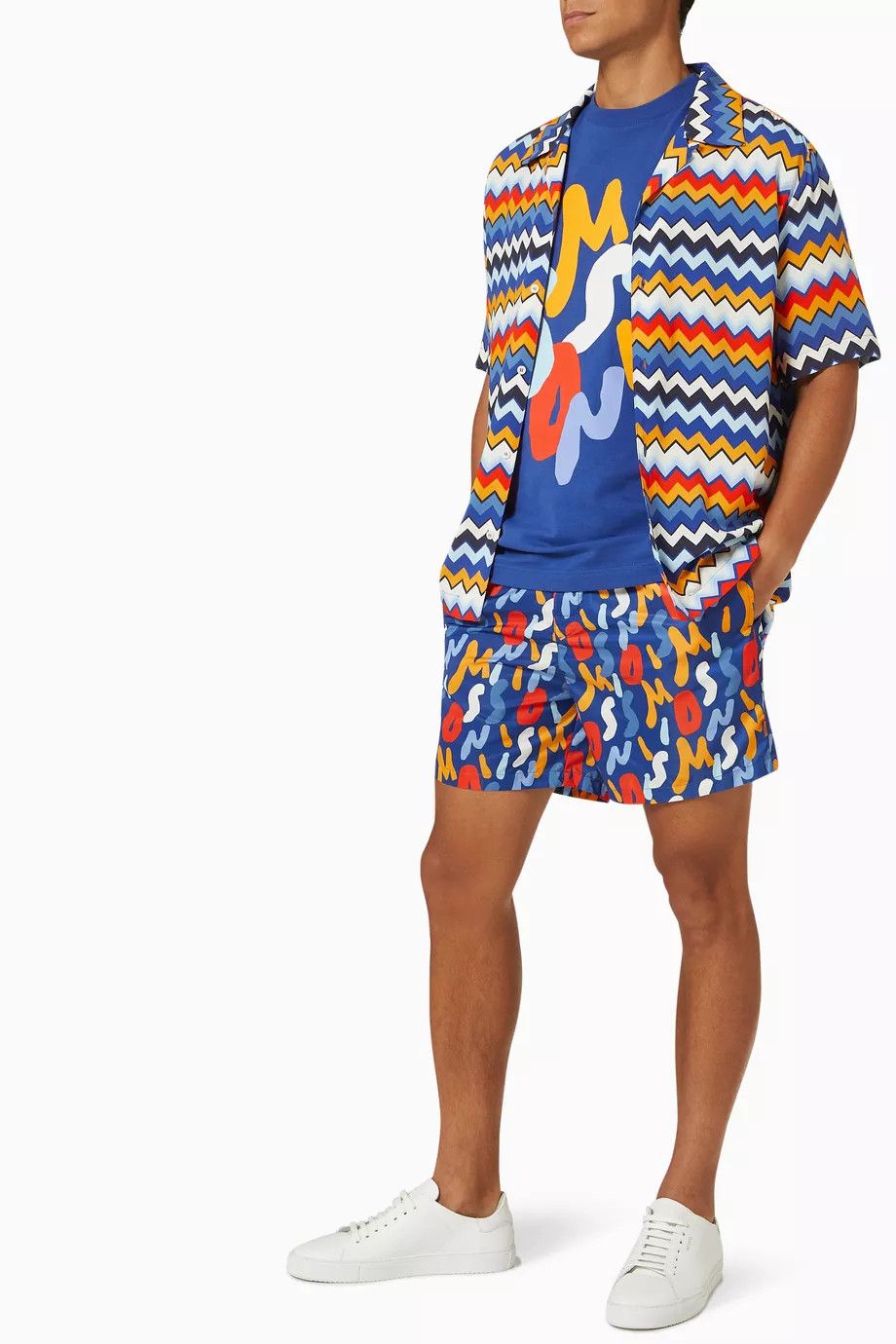 Missoni o1y0225 Logo Crewneck T-Shirt in Blue Size US XS / EU 42 / 0 - 4 Thumbnail