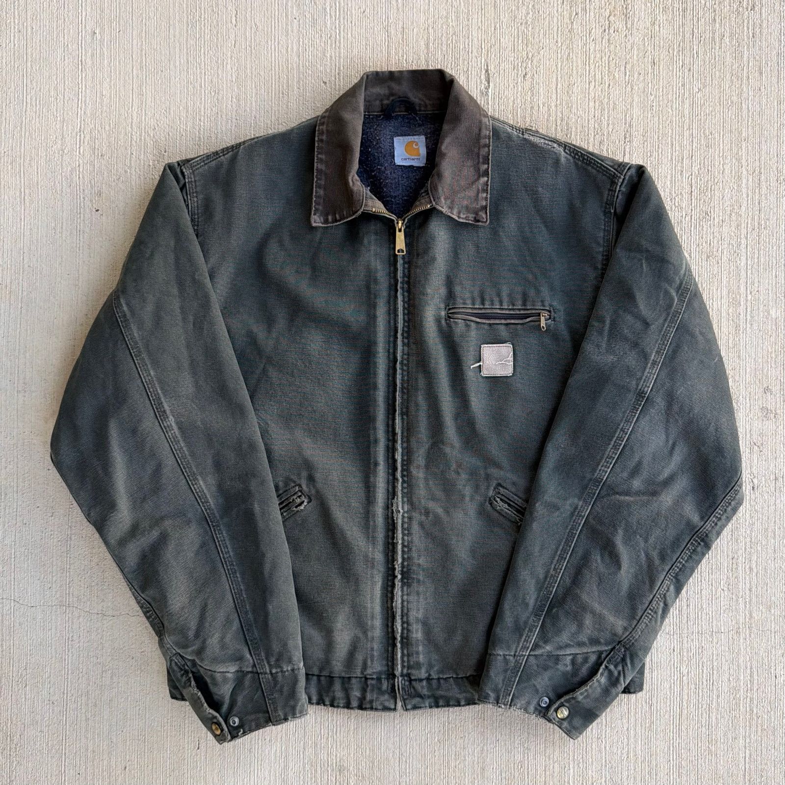 Carhartt × Vintage Carhartt faded MOS green Detroit work wear jacket Size US XL / EU 56 / 4 - 1 Thumbnail