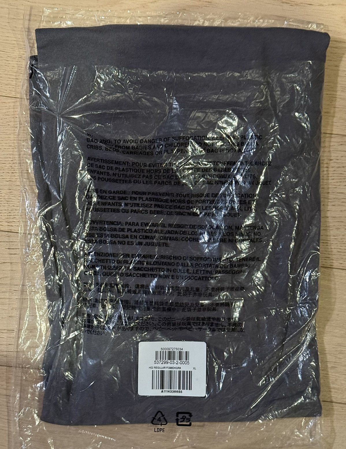 Gap × Yeezy Yeezy Gap Blank Tee H02 Dark Gray Extra Large Size US XL / EU 56 / 4 - 2 Thumbnail