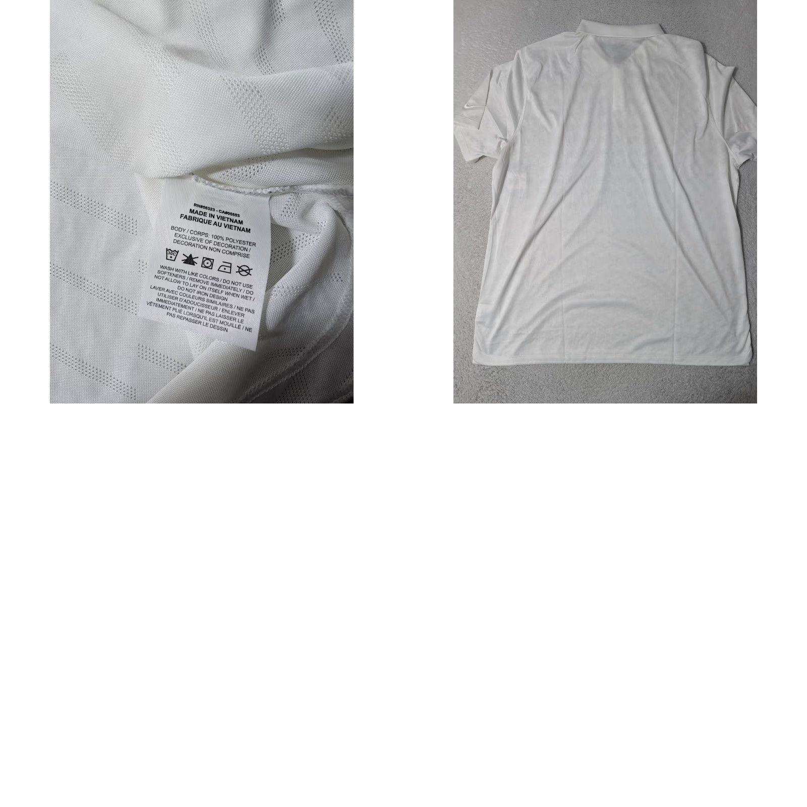 Nike Nike Polo Mens 2XL White Geometric Print Golf Athletic Performance Shirt Size US XXL / EU 58 / 5 - 8 Thumbnail