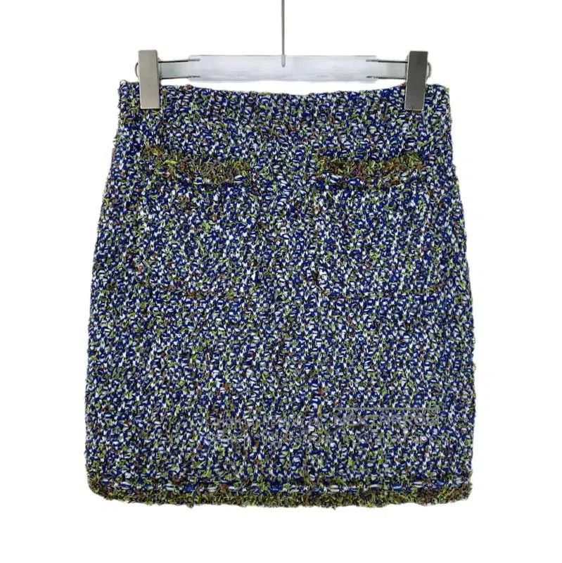 Chanel Chanel Blue Cotton Mini Skirt for Women . Size 22" - 2 Thumbnail