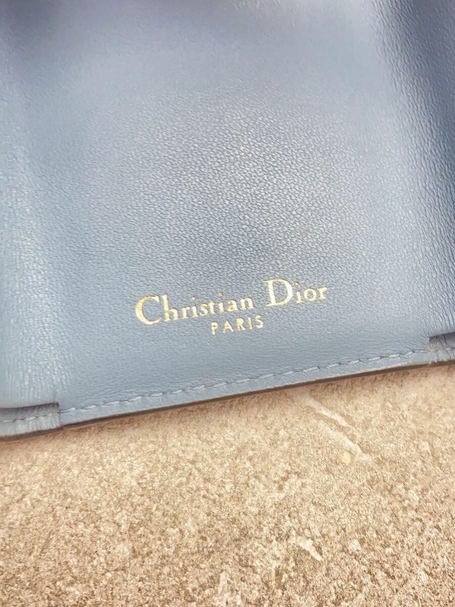 Dior Dior Leather Bi-Fold Wallet Blue Size ONE SIZE - 3 Thumbnail
