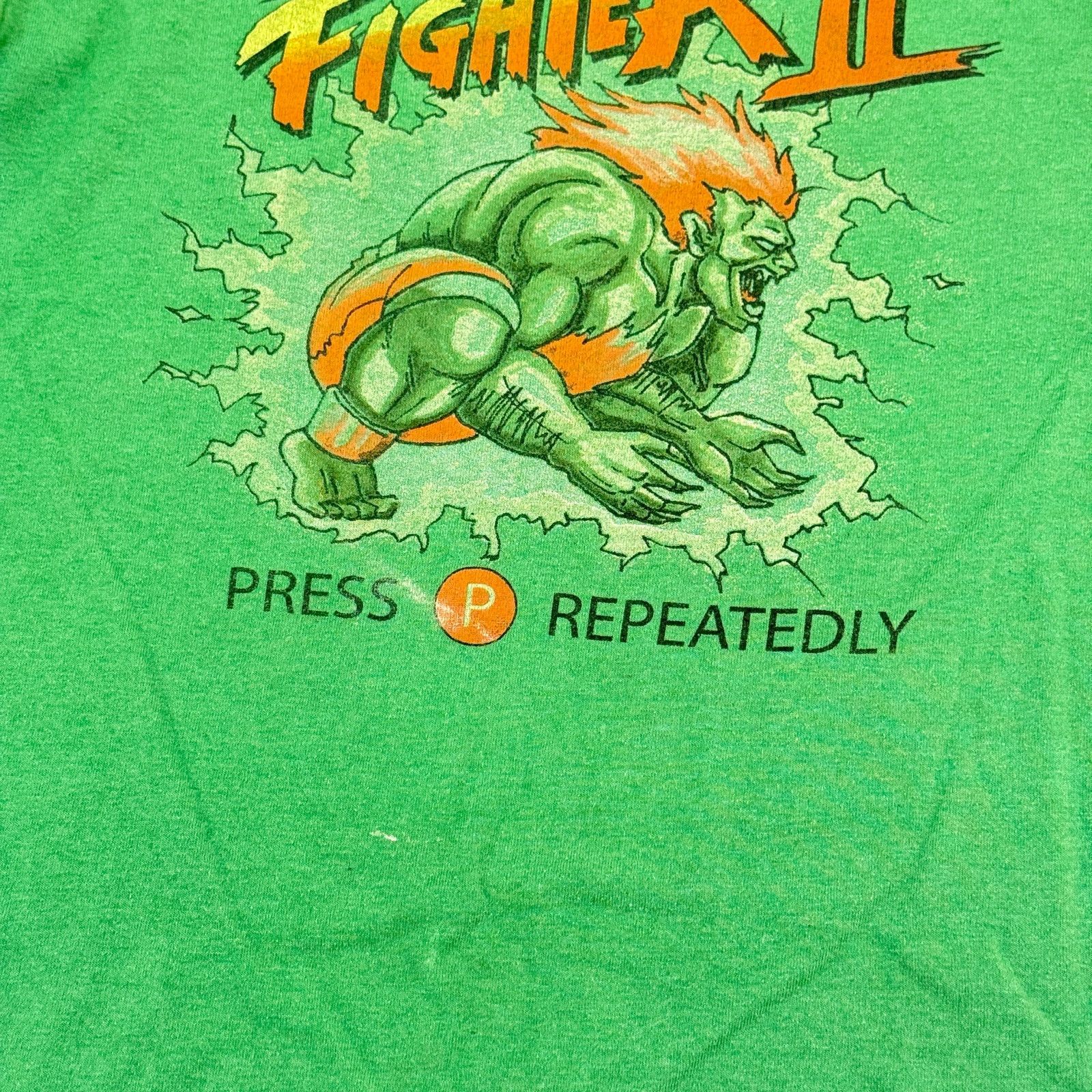 Street Fighter Street Fighter II Blanka "Press P" Green T-Shirt Size US M / EU 48-50 / 2 - 3 Thumbnail
