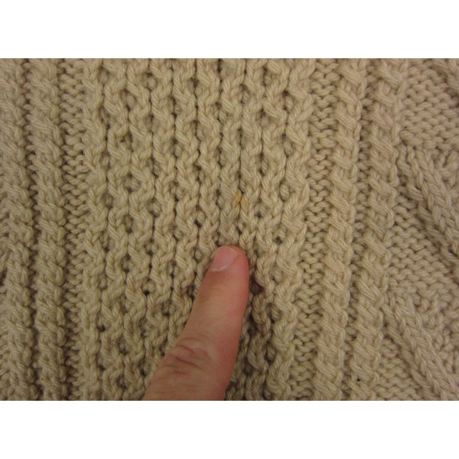 Vintage VINTAGE Mens 44 Brown Wool Cable-Knit Sweater Cardigan 50s 60s True Vintage Crew Neck Size US XXL / EU 58 / 5 - 4 Thumbnail