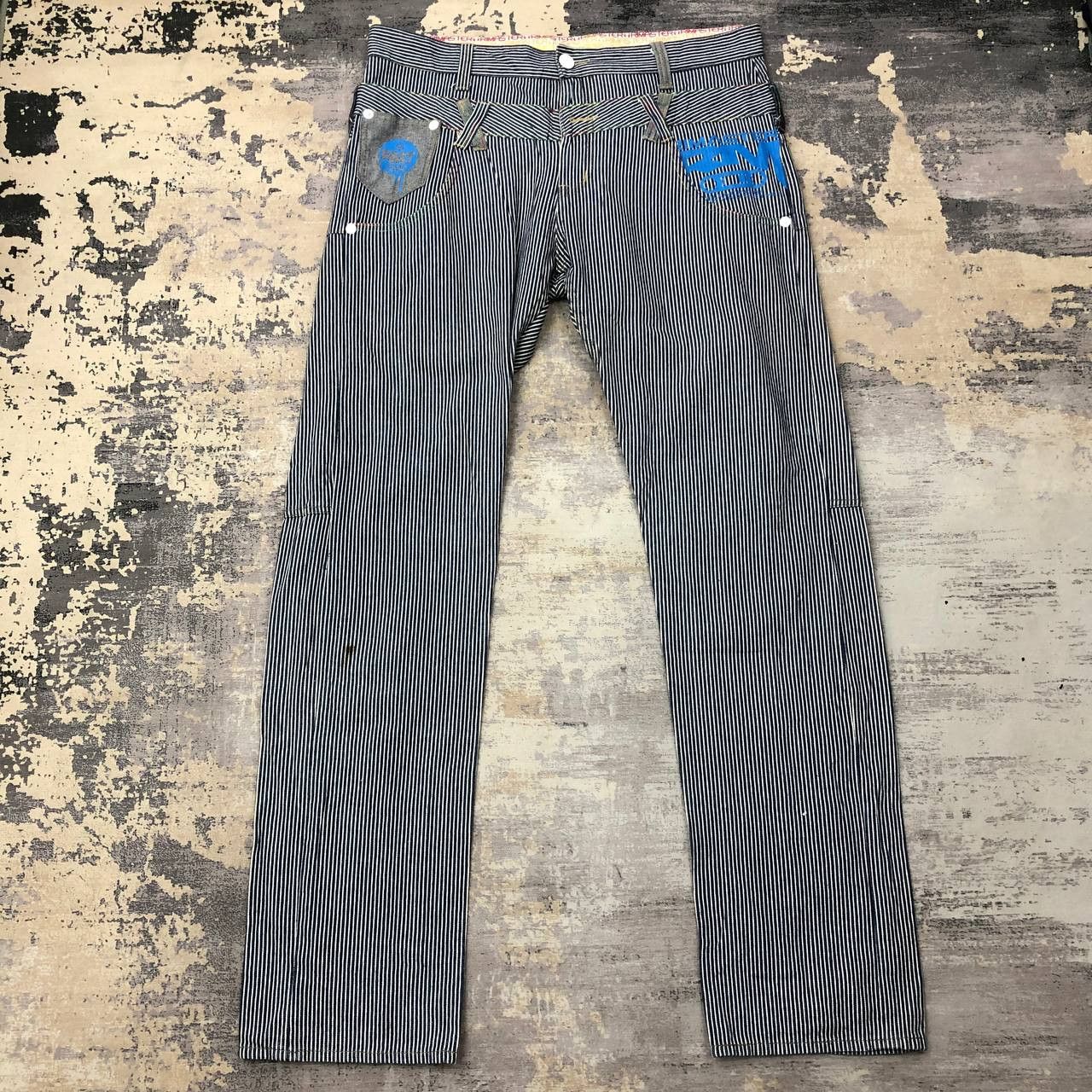 Japanese Brand P442 RIMASTER JAPAN DOUBLE WAIST HICKORY STRIPED PANTS Size US 36 / EU 52 - 2 Thumbnail