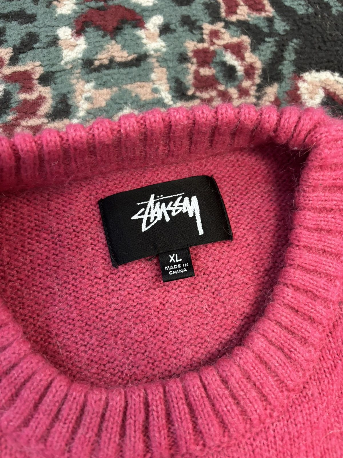Stussy Stussy Pink Knit Mohair Sweater Size US XL / EU 56 / 4 - 4 Thumbnail