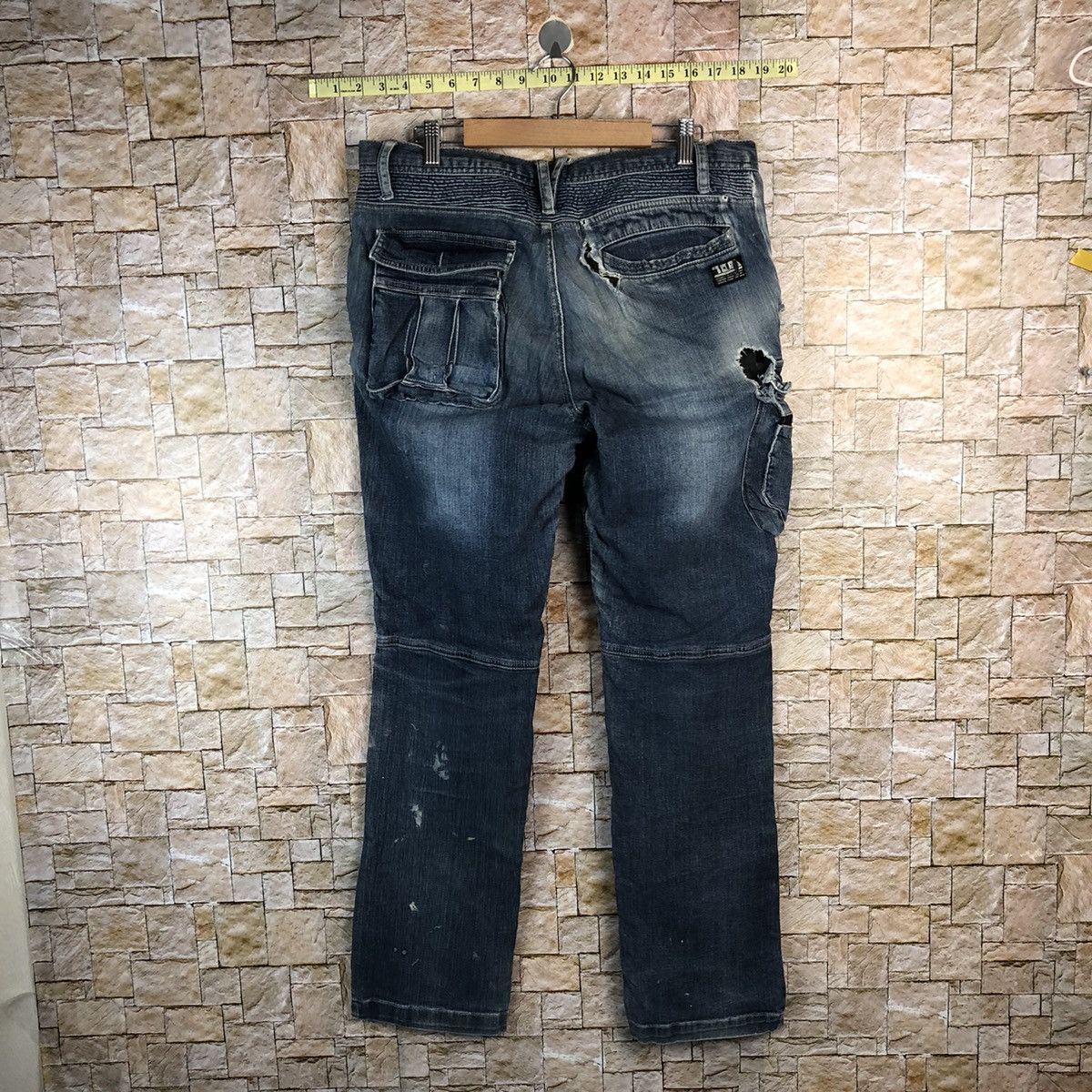 Japanese Brand Tora ripped Denim utility tactical distressed Pants #A959 Size US 33 - 18 Thumbnail