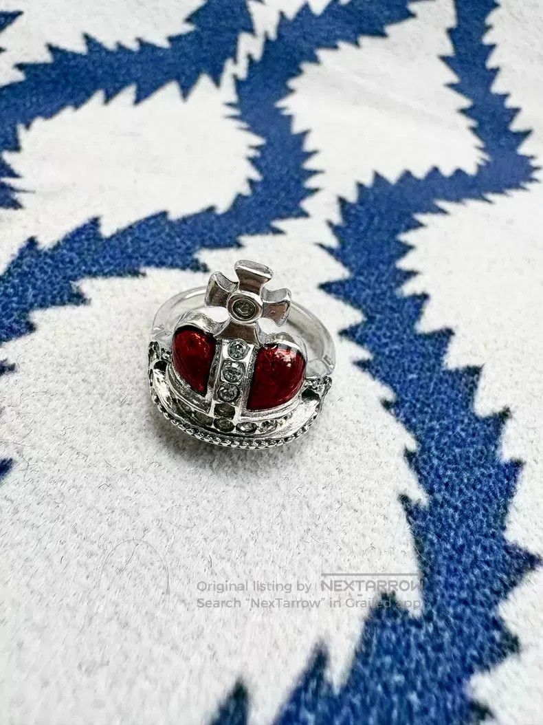 Vivienne Westwood Vivienne Westwood Red Enamel Heart Saturn Ring Size ONE SIZE - 2 Thumbnail