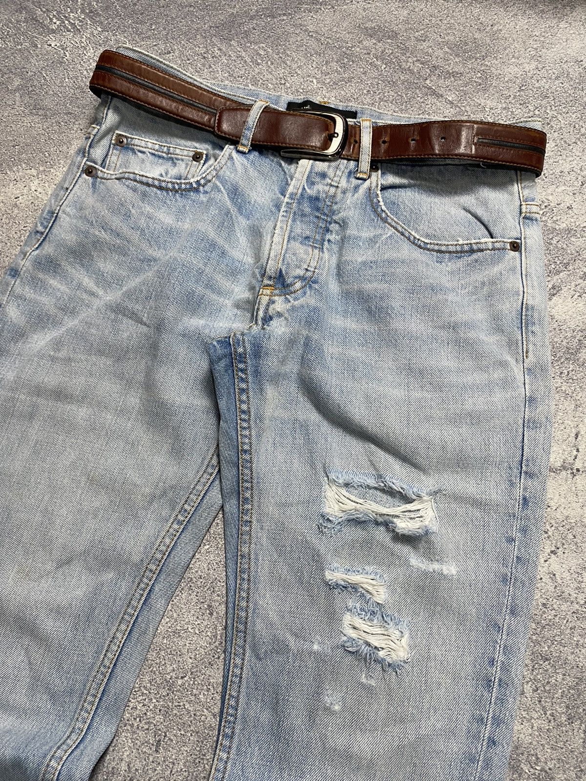 Yohji Yamamoto Vintage Ined Homme by Yohji Yamamoto Denim Flare Pant Size US 30 / EU 46 - 2 Thumbnail