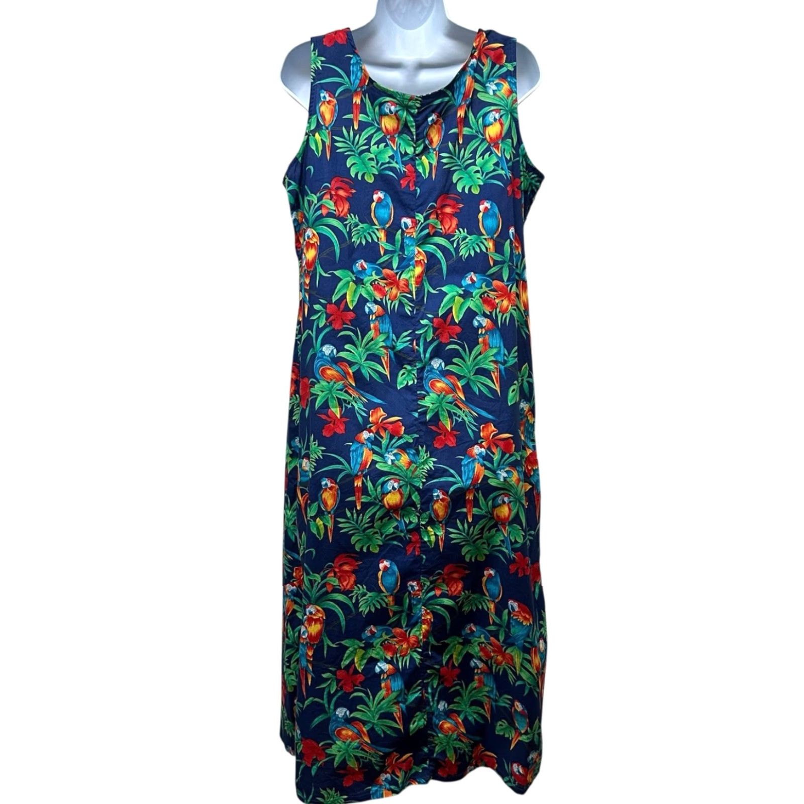 Hilo Hattie VINTAGE Hilo Hattie Hawaiian Aloha Luau Dress Sundress Parrot Print Size L Size L / US 10 / IT 46 - 2 Thumbnail