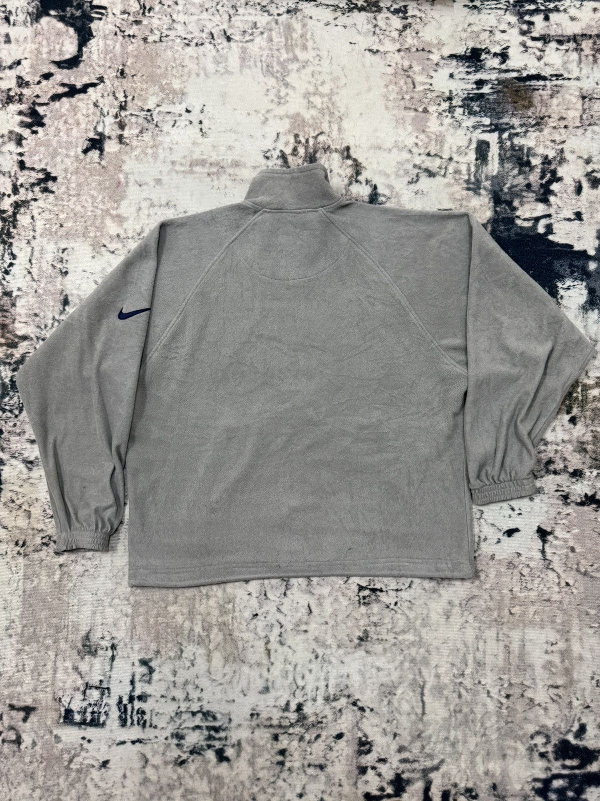 Nike × Vintage Vintage 90s Nike Swoosh Boxy Fleece Zip up Sweater Size US L / EU 52-54 / 3 - 10 Thumbnail