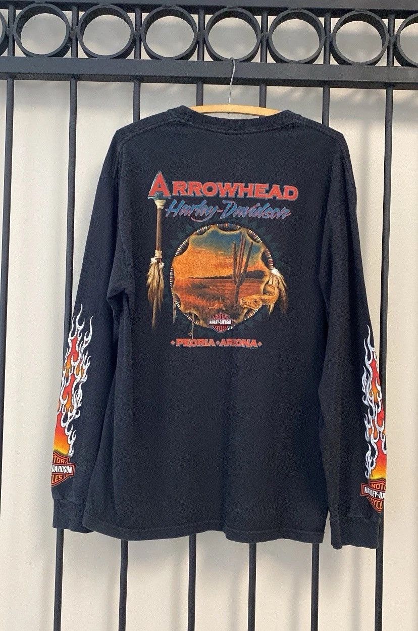 Harley Davidson Vintage Harley Davidson Long Sleeve Flame Shirt Large Size US L / EU 52-54 / 3 - 2 Thumbnail