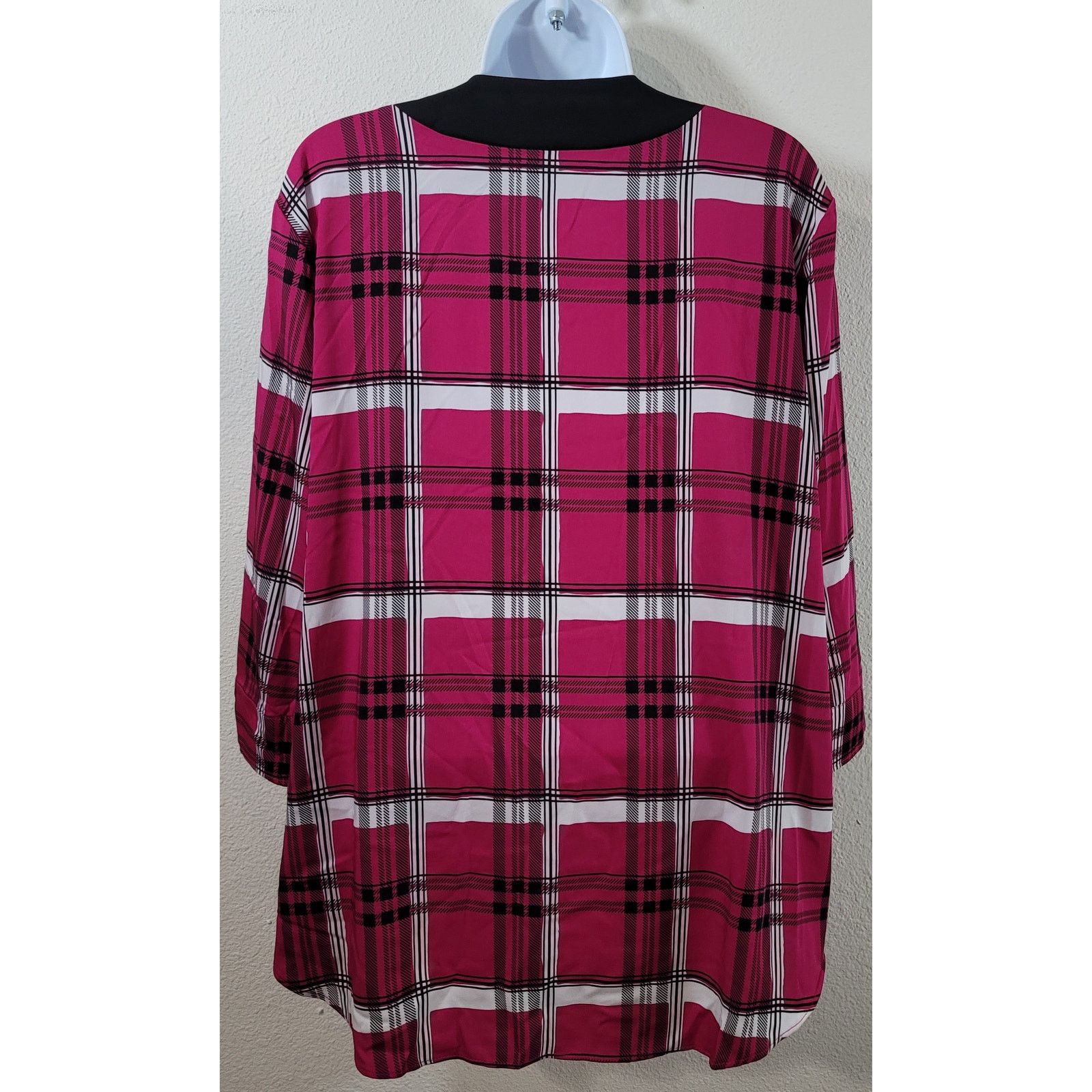 Other Cato Pink Black Plaid Snap Front Closure Top 14W 16W Plus Size XXL / US 16-18 / IT 52-54 - 2 Thumbnail