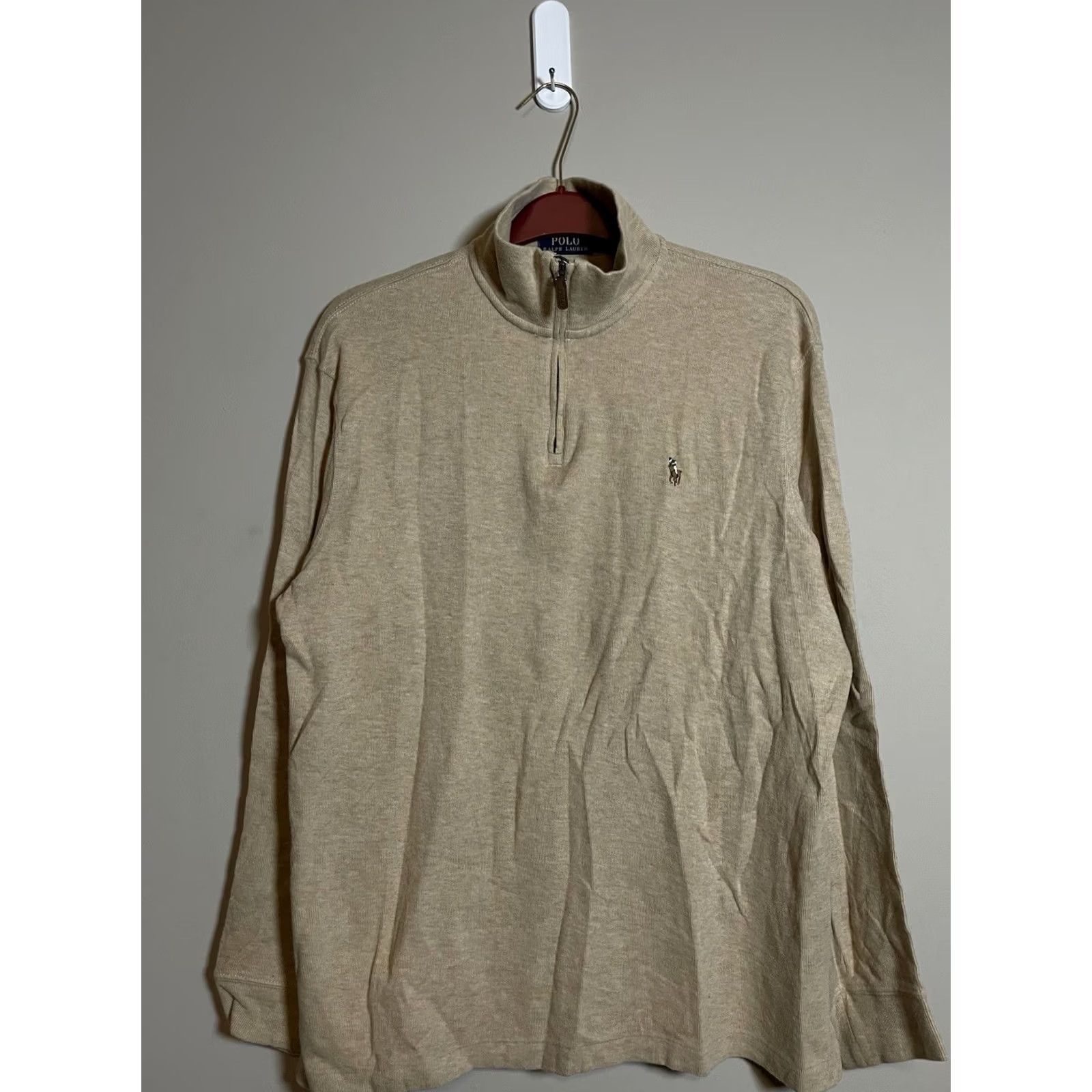 Polo Ralph Lauren Polo Ralph Lauren Men Sweater Pullover 1/4 Zip Long Sleeve Tan Large Dune Knit Logo Casual Vintage No Size US L / EU 52-54 / 3 - 2 Thumbnail