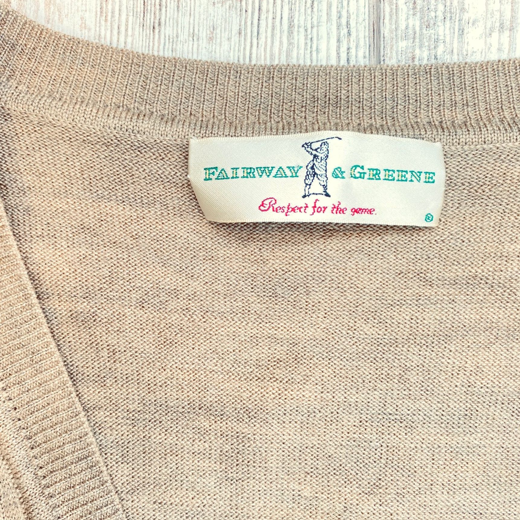 Vintage Fairway Greene Sweater Vest Mens XXL Beige Merino Wool Golf Sleeveless V Neck Size US XXL / EU 58 / 5 - 5 Thumbnail