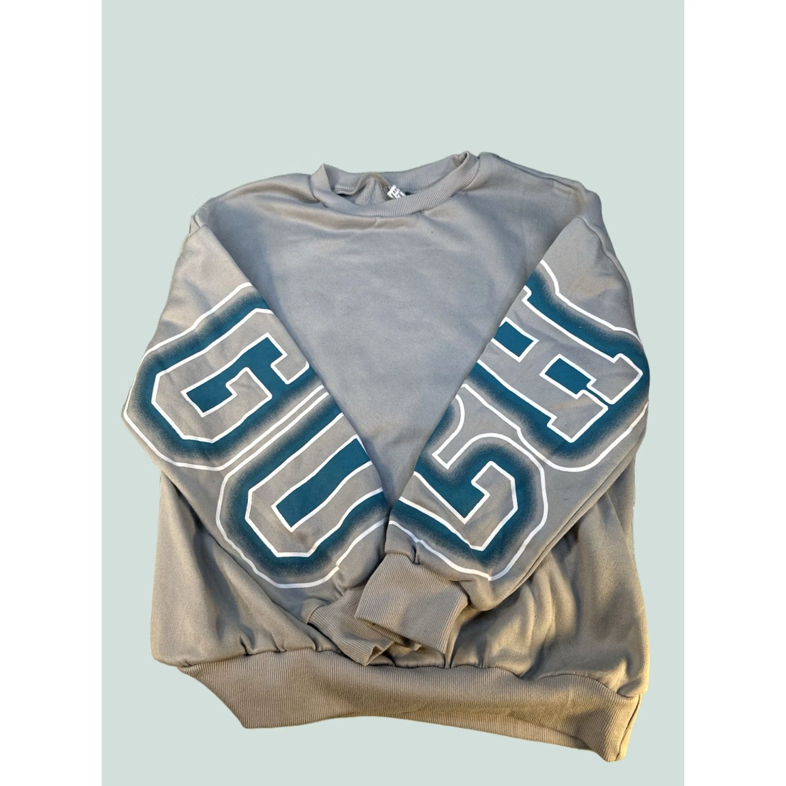 H&M H&M Chicago Crewneck Sweatshirt Gray Teal Graphic Pullover Oversized Size L Mens Size US S / EU 44-46 / 1 - 1 Thumbnail