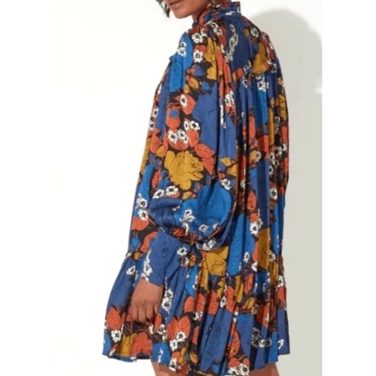 Cleobella Cleobella Claire Floral Mini Dress Women XS Multicolor Long Sleeve Button Satin Viscose Flower Size XS / US 0-2 / IT 36-38 - 2 Thumbnail