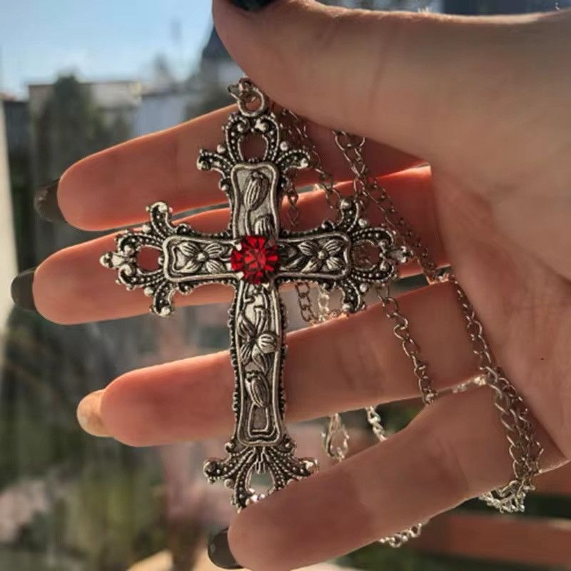 Jewelry Big Cross Pendant Necklace Size ONE SIZE - 1 Thumbnail