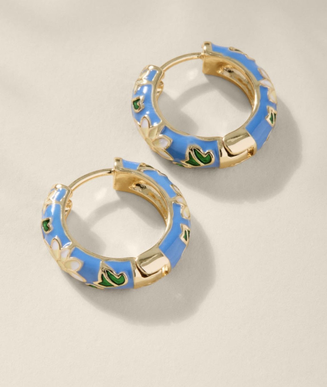 Other Francesca Vanessa Vintage Inspired Enamel Hoops Earrings Size ONE SIZE - 1 Thumbnail