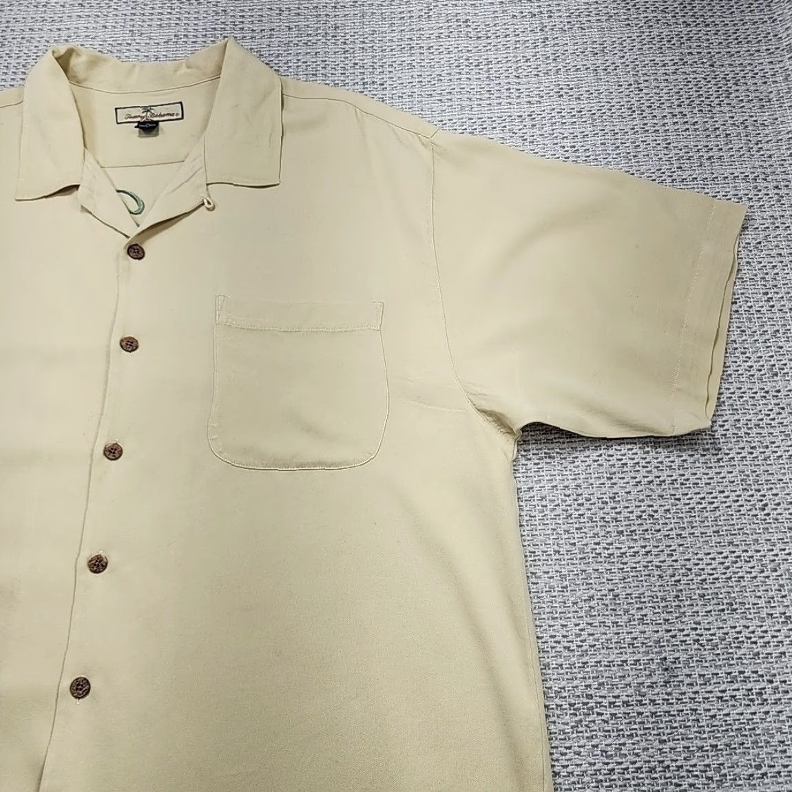 Tommy Bahama VINTAGE Tommy Bahama Shirt Mens XL Beige Date Palm Classic Golf Short Sleeve Aloha 90s Beach California Hawaiian Outdoor Retro Dad Mens Size US XL / EU 56 / 4 - 4 Thumbnail