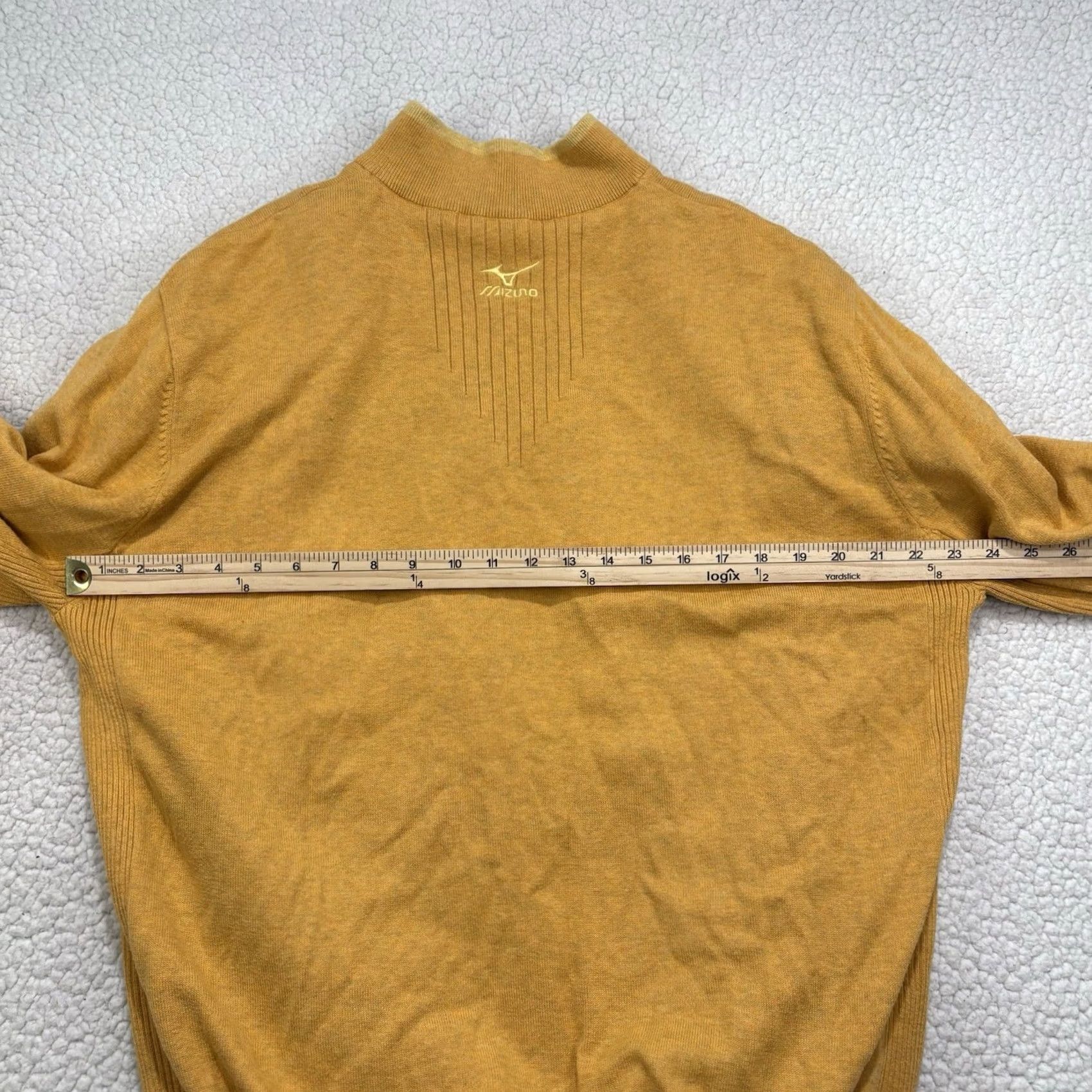 Mizuno Mizuno Sweater Mens 2XL Long Sleeve Mock Neck 1/4 Zip Windproof Yellow Lined Golf Performance Pullover Sports Outdoor Fall Winter Spring Size US XXL / EU 58 / 5 - 5 Thumbnail