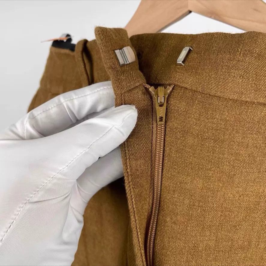 Loro Piana Loro Piana Khaki Zip Linen Trousers 40 Size 27" / US 4 / IT 40 - 2 Thumbnail