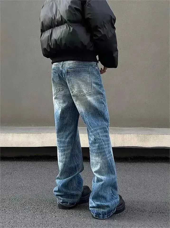 Japanese Brand Straight electric patterned blue jeans Size US 32 / EU 48 - 6 Thumbnail