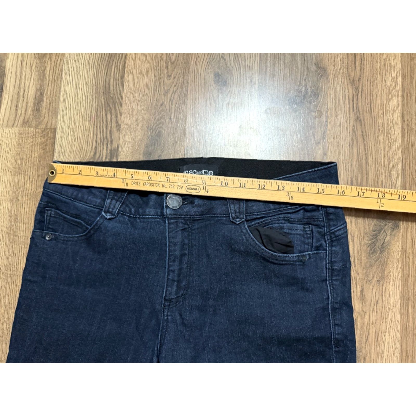 Vintage Mac and Me Jeans Women's 12 Black Denim Skinny Dark Wash Pockets 5-Pocket Inseam 28 Size 34" / US 12 / IT 48 - 7 Thumbnail