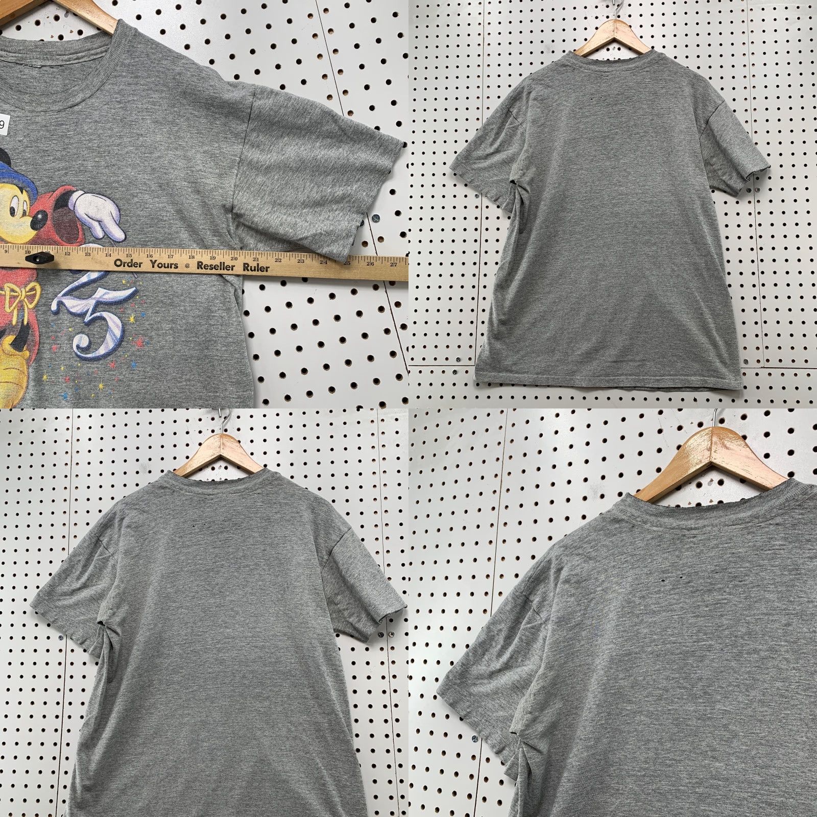 Disney VINTAGE Disney Mickey Mouse Shirt Mens M Gray 25th USA Graphic Print Cartoon Crew Neck Short Sleeve Cotton T-Shirt Men Size US M / EU 48-50 / 2 - 8 Thumbnail