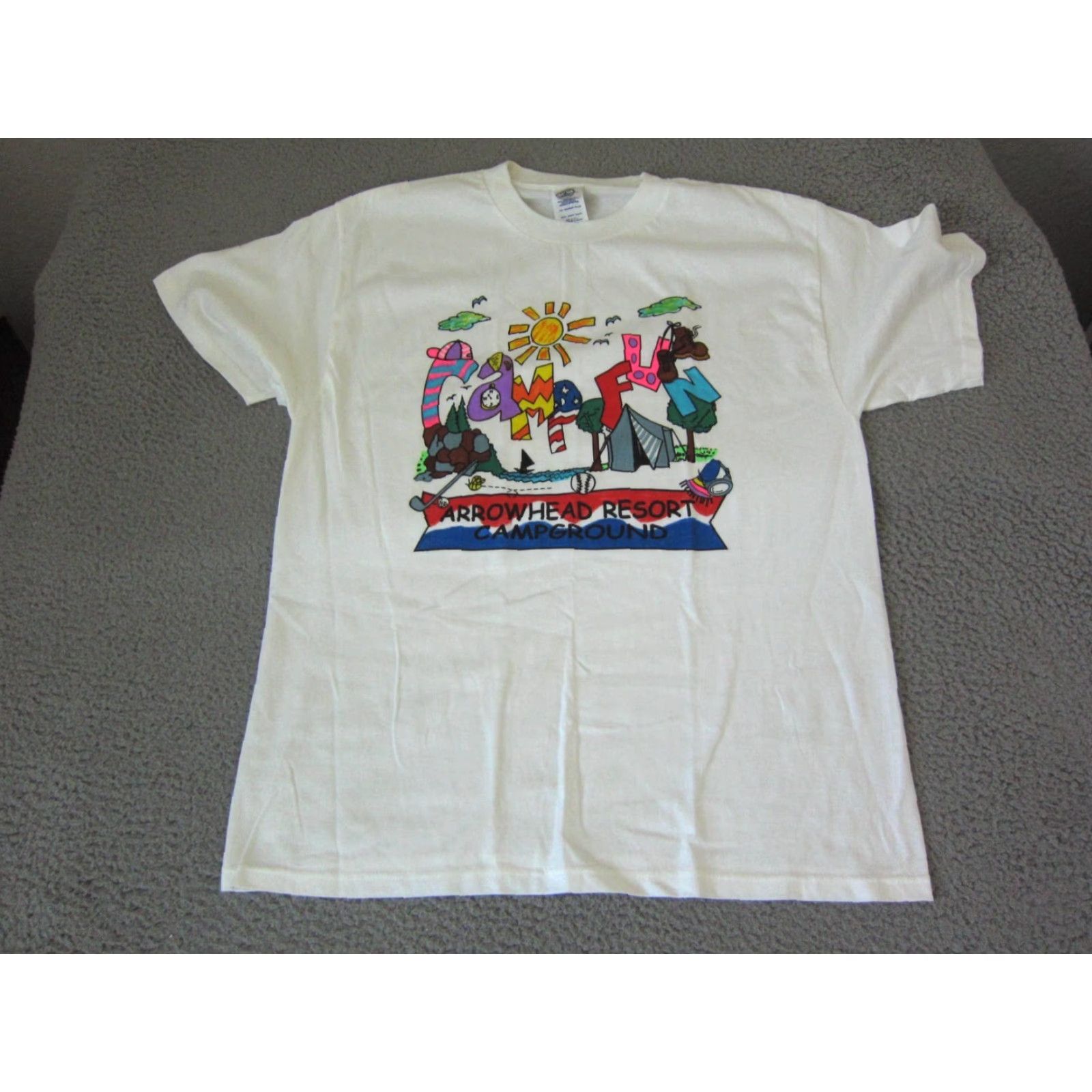Delta VINTAGE Delta Shirt Mens L White 80s 90s Camp Tee T-Shirt Logo Short Sleeve Crew Neck Cotton Jersey Size US L / EU 52-54 / 3 - 2 Thumbnail