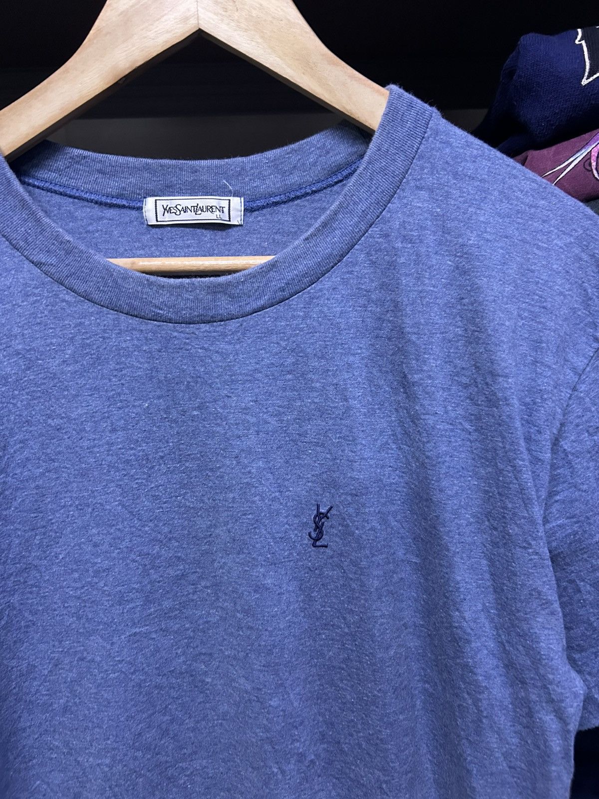 Saint Laurent Paris × Vintage × Yves Saint Laurent Vintage Yves Saint Laurent Embroidered Logo Tees Size US L / EU 52-54 / 3 - 2 Thumbnail