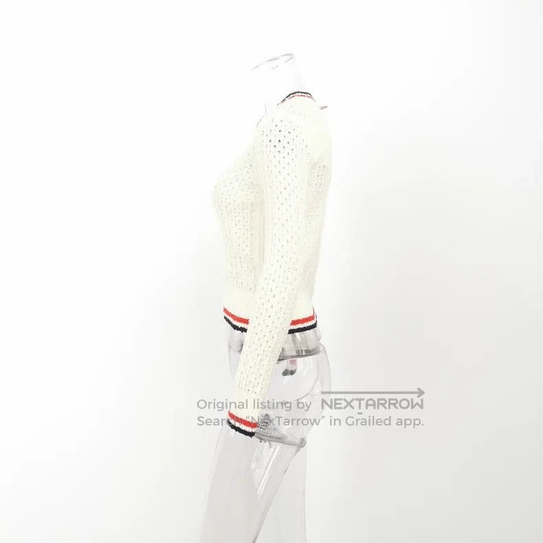 Thom Browne Thom Browne Woolen sweater with round collar and openwork Size US S / EU 44-46 / 1 - 2 Thumbnail