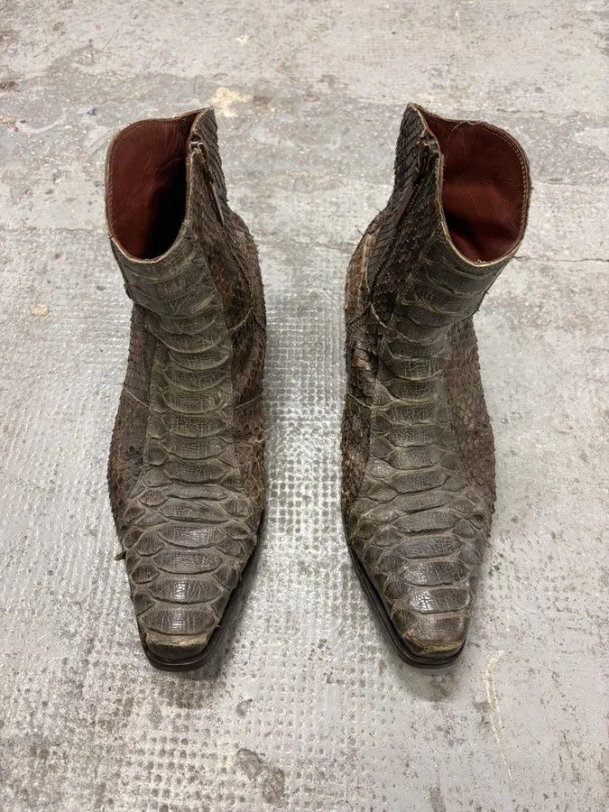 Roberto Cavalli × Vintage 2000s Roberto Cavalli Python Leather Boots Size US 9 / EU 42 - 2 Thumbnail