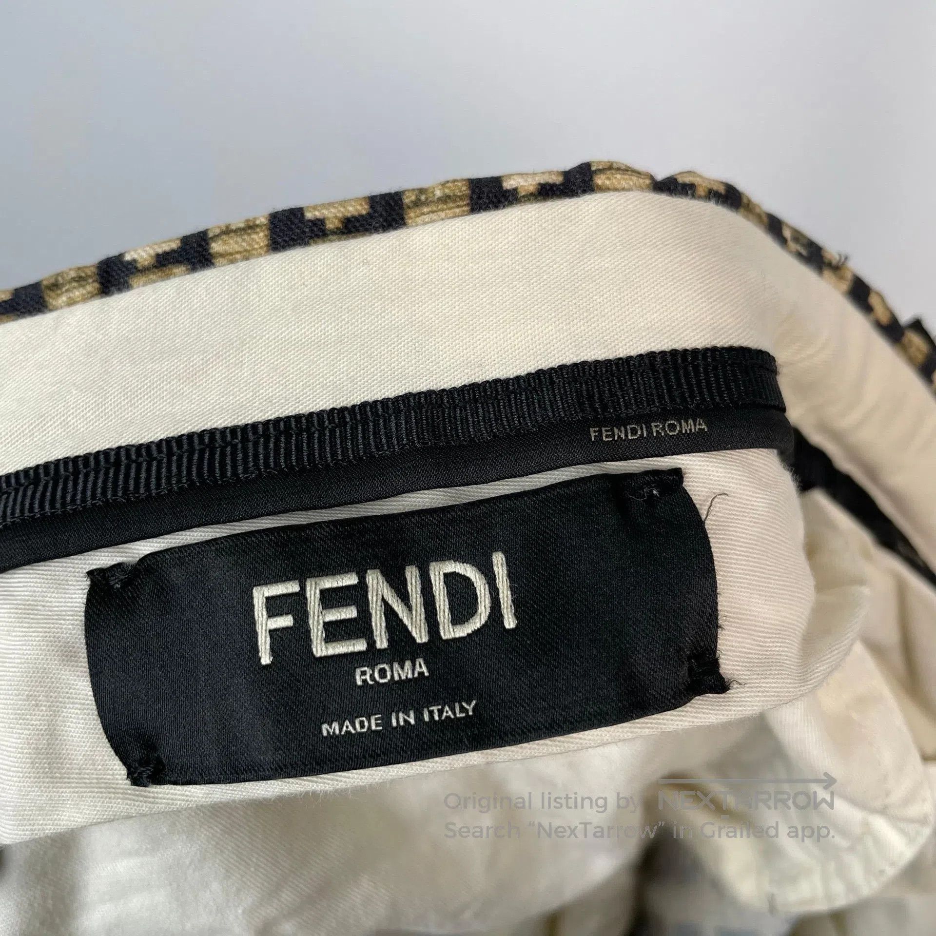 Fendi FENDI Beige and brown twill double F logo print short pant Size US 32 / EU 48 - 5 Thumbnail