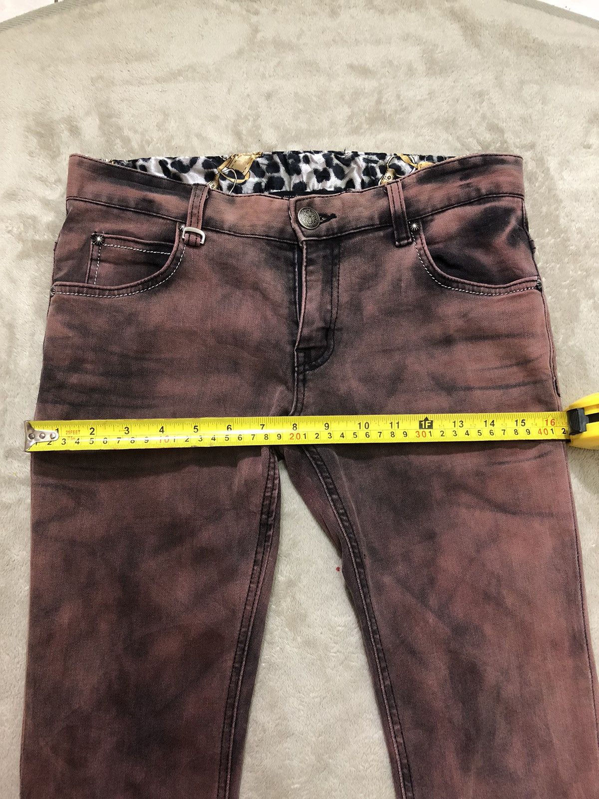 Vintage 🔥 Vintage Wild Party Burning Flame Punk Jeans Size US 31 - 14 Thumbnail
