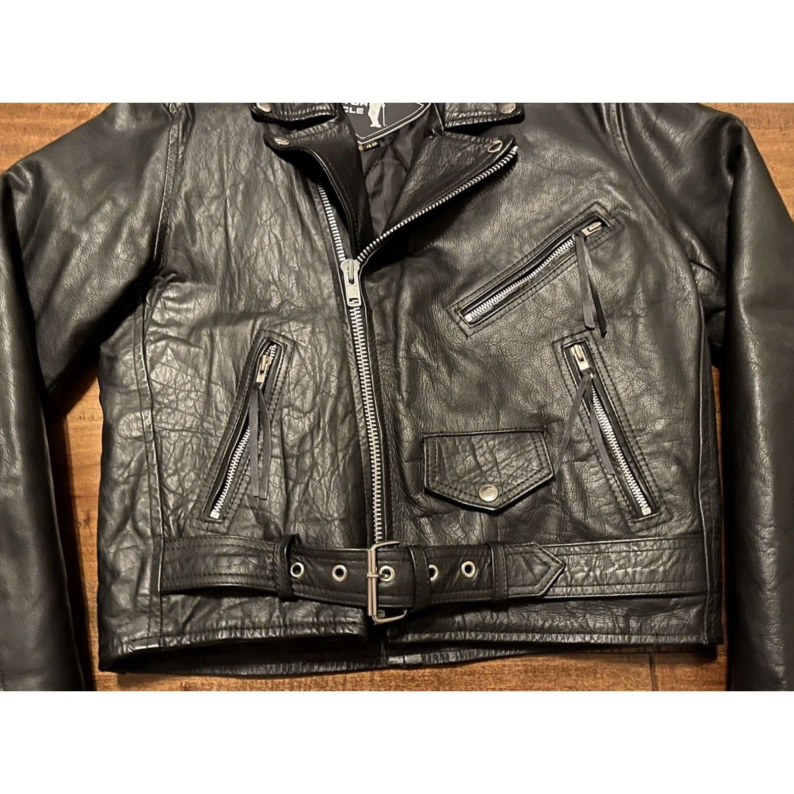 Vintage VINTAGE Mr. Motorcycle Black Leather Moto Biker Riding Jacket Men's Size 40 Jacket Mens Black Leather Biker Motorcycle Theme 40 Size US XXS / EU 40 - 2 Thumbnail