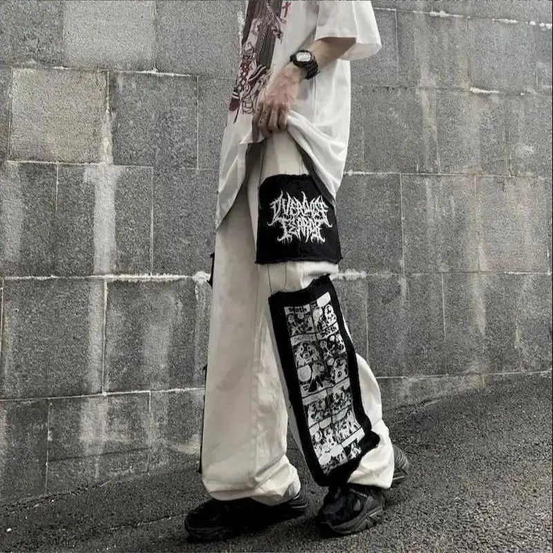 Japanese Brand Gothic Punk Cargo Pants Anime Patch Pants Size US 32 / EU 48 - 6 Thumbnail