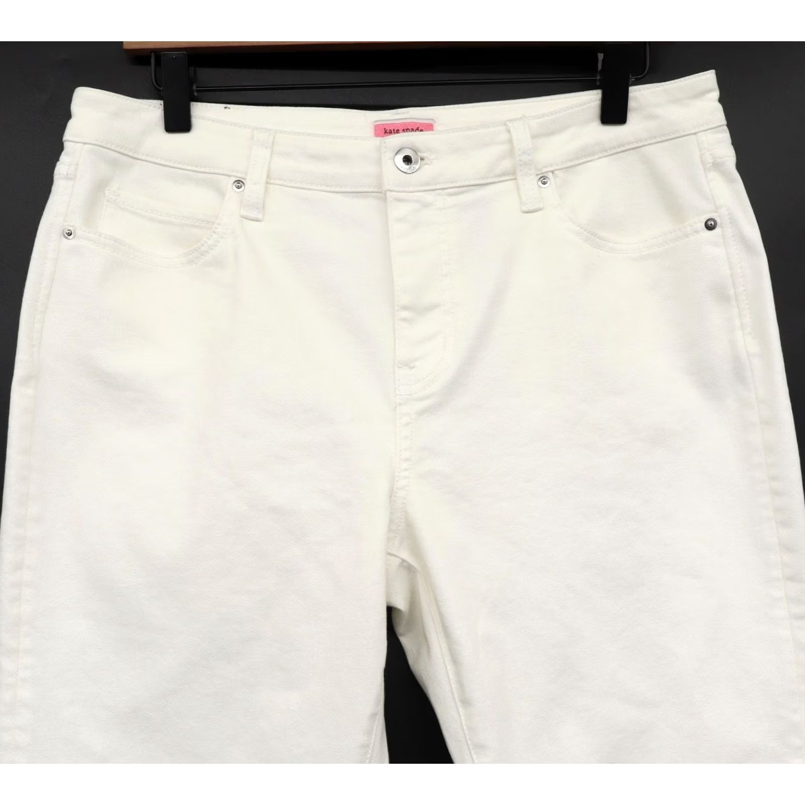 Denime Kate Spade Women's Jeans Straight White 30 Regular 26 Inseam Cotton Elastane 5-Pocket Denim Pants Vintage No Size 30" / US 8 / IT 44 - 3 Thumbnail