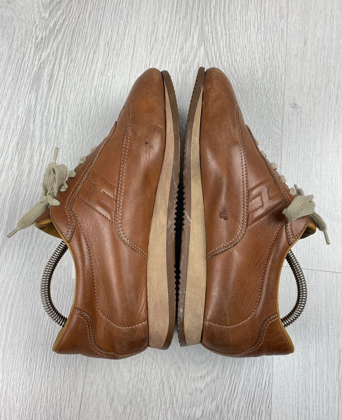 Hermes Vintage Hermes Leather Sneakers Shoes Brown 41 Size US 8 / EU 41 - 6 Thumbnail