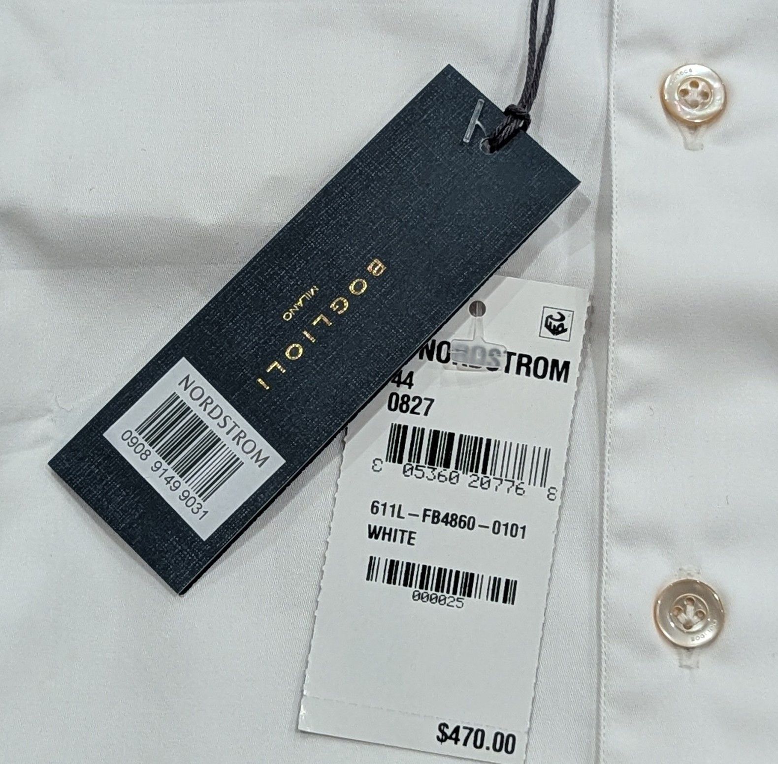 Boglioli Mens Boglioli Cotton Tuxedo Shirt White 44 US 17.5 Size US XL / EU 56 / 4 - 8 Thumbnail