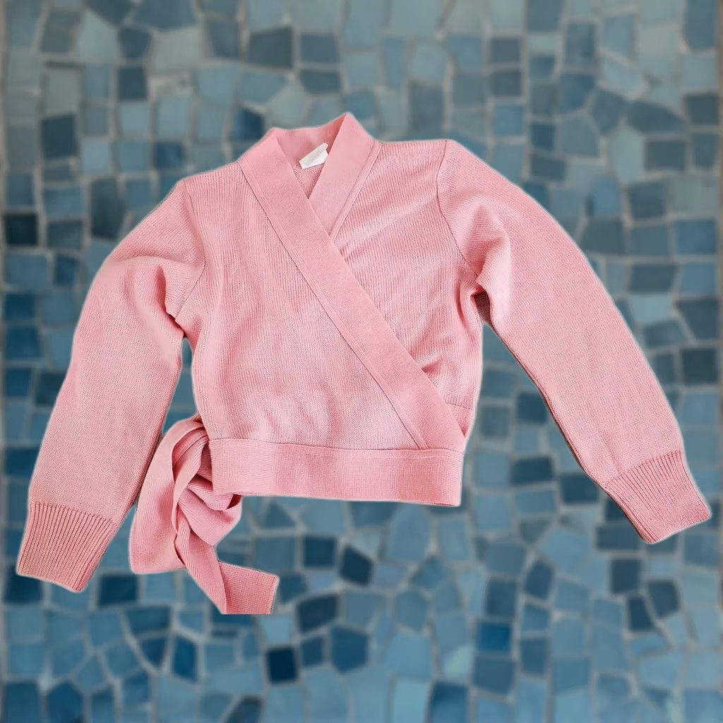 DANCER Pink Wrap Sweater Girls Large Child Eurotard Dance Cardigan Size US L / EU 52-54 / 3 - 1 Thumbnail