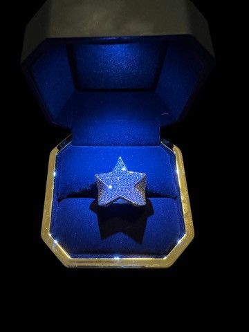 Designer Moissanite Star Ring VVS D color size 9 Size ONE SIZE - 1 Thumbnail
