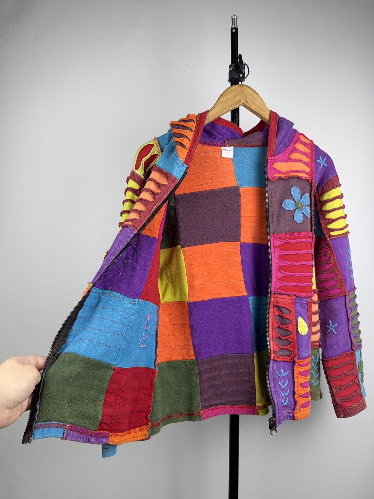 Japanese Brand Retro Nepal Patchwork Hoodie Hippie Boho Distressed Jacket Size S / US 4 / IT 40 - 8 Thumbnail