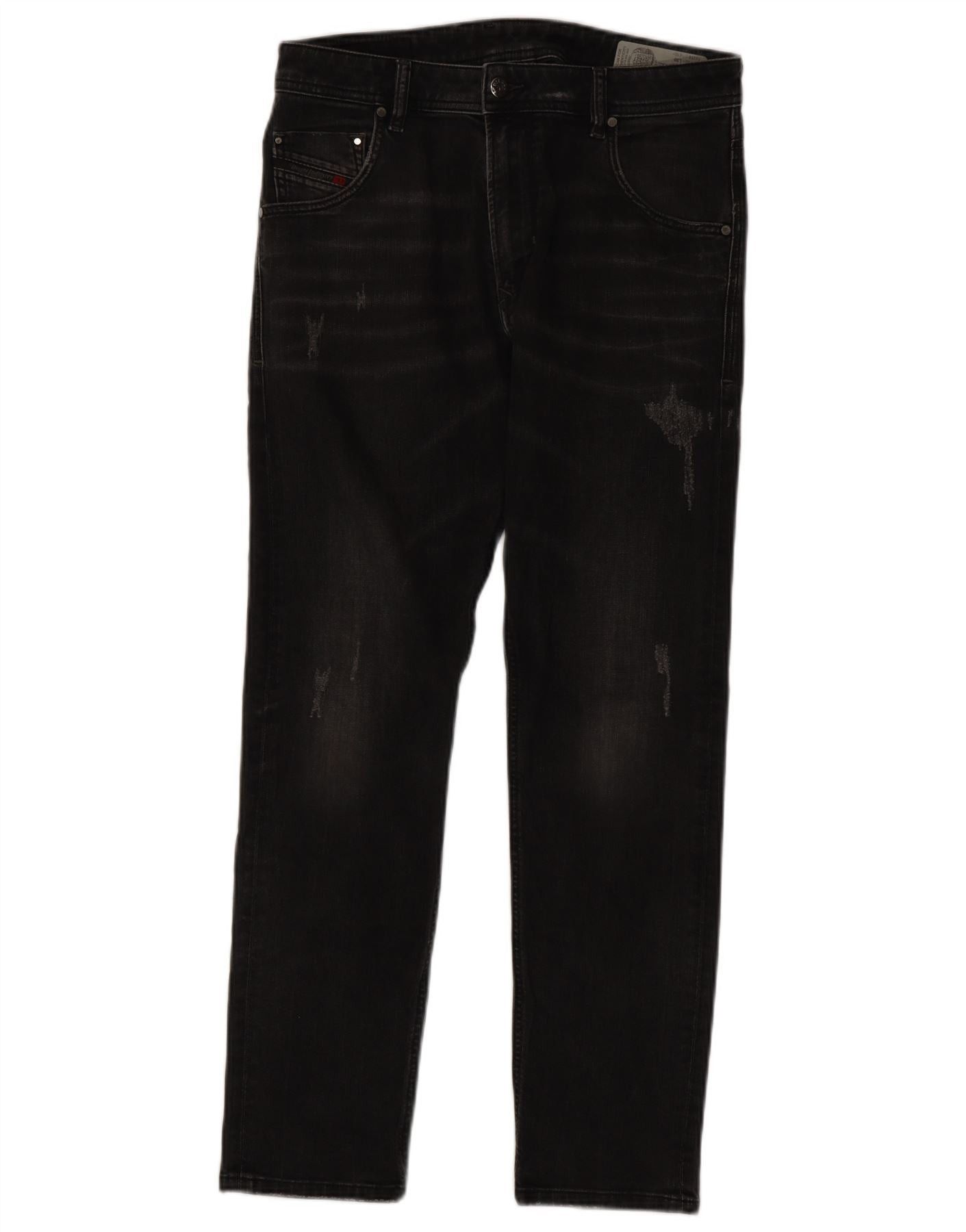 Diesel Mens Krayver Regular Carrot Slim Jeans W30 L30 Grey Cotton Size US 30 / EU 46 - 1 Thumbnail