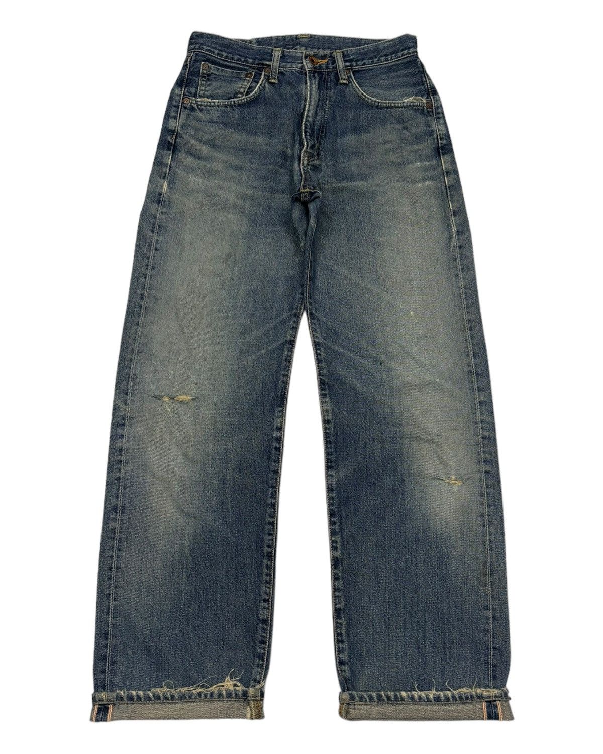 Edwin VINTAGE EDWIN 505x SELVEDGE BAGGY DISTRESS DENIM JEANS Size US 28 / EU 44 - 1 Thumbnail